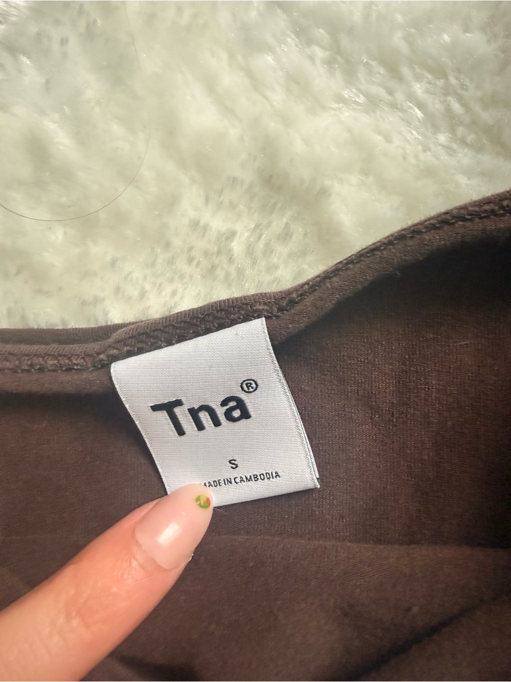 Aritzia TNA Cropped Cami Tank Top - Gray, Black, Brown - Picture 2 of 5